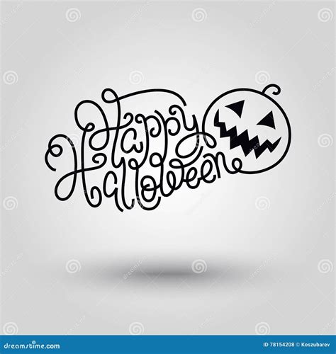 Hand Lettering Happy Halloween Stock Vector Illustration Of Font