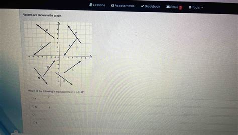 Solved Lessons Assessments Gradebook Email Tools Vectors Are Shown