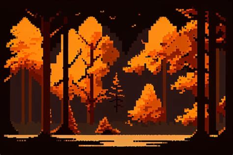 Premium AI Image | Pixel art of a forest with trees and the words'autumn