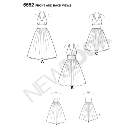 New Look New Look Pattern 6552 Misses Halter Dresses