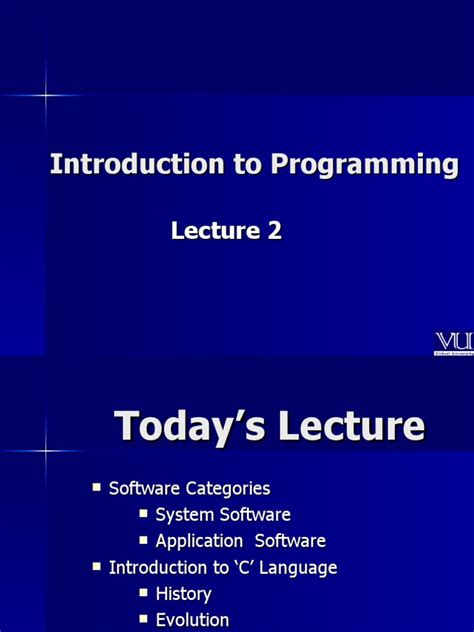 Introduction To Programming Cs201 Power Point Slides Lecture 02 Pdf