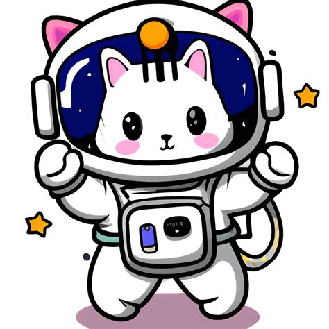 Illustration D Un Chat Dans Un Costume D Astronaute Kawaii Chibi