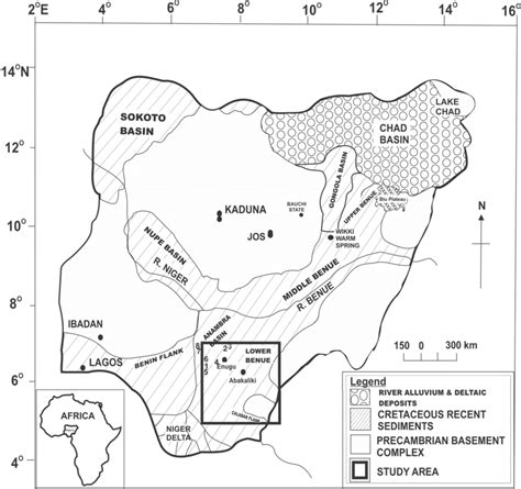 Map Of Nigeria Showing The General Geology Location And Coverage Area Download Scientific