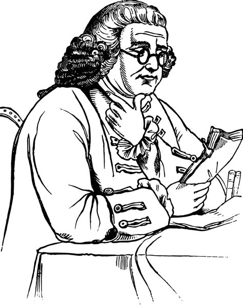 Benjamin Franklin Scientist Vintage Engraving Political Glasses Author Vector Political