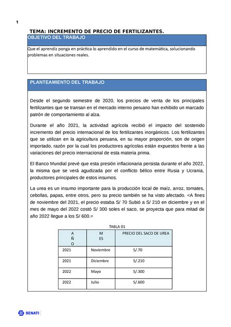 Trabajofinal Tema Incremento De Precio De Fertilizantes