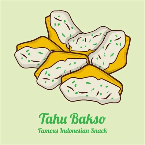 Premium Vector Tahu Bakso Illustration Popular Asian Snack Street