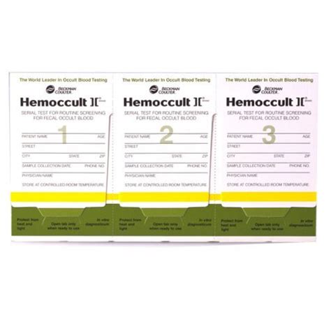 Beckman 60151 Hemoccult Single Slide Test Cards 100bx 10bxcs