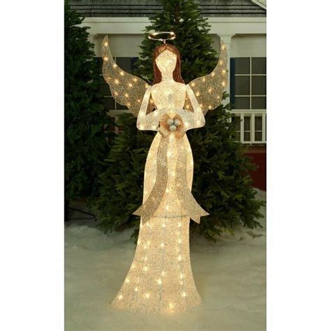 Cristmas Praying Angel Outdoor Lighted Display 5 Tall Lawn Sculpture