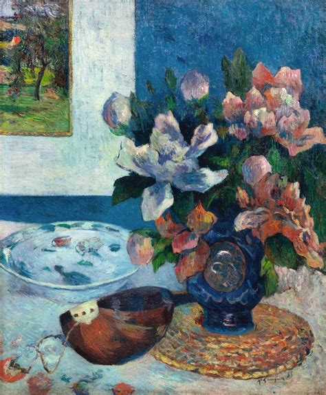 Nature Morte Avec Pivoines De Chine Et Mandoline By Paul Gauguin Artvee