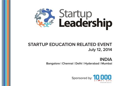 Startup Leadership Events With 10 000 Startups Nasscom Ppt