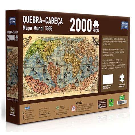 Quebra Cabeça 2000 Peças Tamanho - Quebra-cabeça 2000 Peças Mapa-múndi Toyster - WebContinental