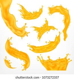 Orange Paint Splash Mango Pineapple Papaya Stock Vector Royalty Free