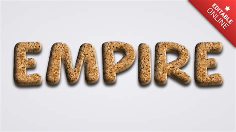 Empire Cork Text Effect Generator