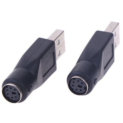 2 Stück PS 2 Stecker auf USB Buchse Port Adapter Konverter für PC