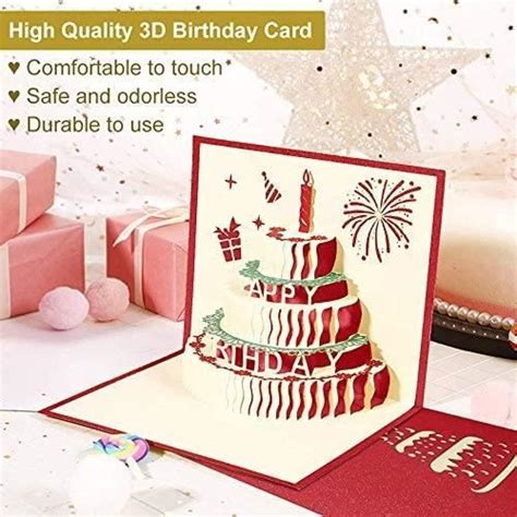 Carte Anniversaire 3D Pop Up Cartes de Vœux Anniversaire Happy