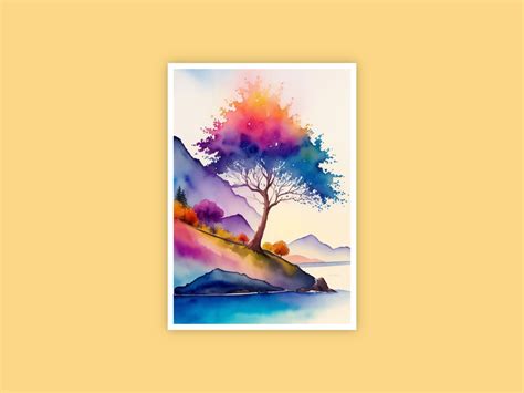 Watercolor landscape wall art painting by Sazzad Hosen on Dribbble