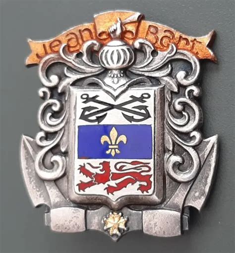 CUIRASSÉ JEAN BART émail Insigne Marine Nationale ORIGINAL Badge