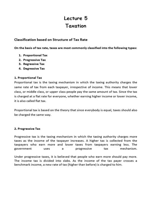 lecture  taxation  taxes progressive tax