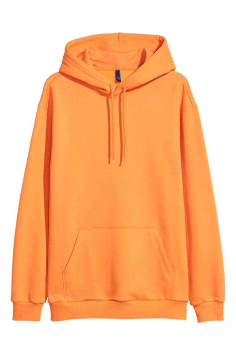 Hoodie Long Sleeve Orange Men Handm Ca