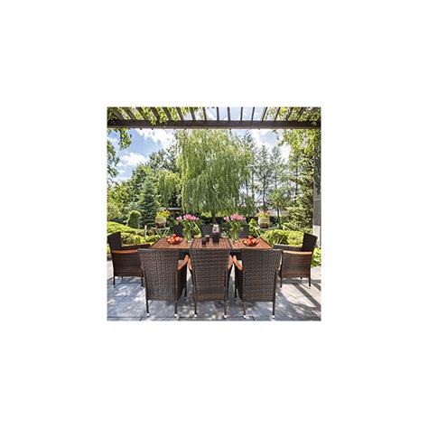 Tangkula Piece Outdoor Dining Set Garden Patio Wicker Set Universe