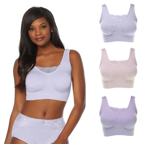 Rhonda Shear Ahh Bra 3 Pack With Lace Inset Walmart