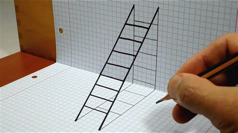 How To Draw A D Ladder Trick Art On Paper Youtube