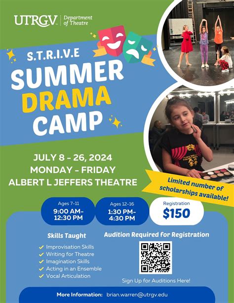 Auditions For Strive Summer Drama Camp Utrgv Theatre Edinburg 30 May