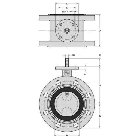 VALVE BUTTERFLY CAST IRON DIN FLANGED SHORT 53 PN10 200MM Kyodo USA