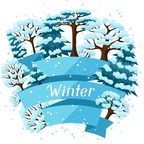De Winter Achtergrondontwerp Met Gestileerde Samenvatting Vector