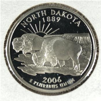 S Proof Silver North Dakota State Commemorative Washington Quarter