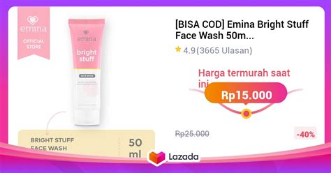 Bisa Cod Emina Bright Stuff Face Wash Ml Ml Original Bpom Facial