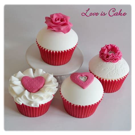 Pink And White Valentines Day Cupcakes By Loveiscakecouk