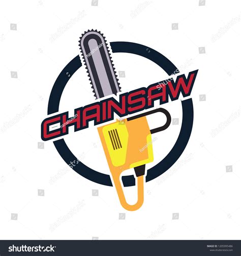 Chainsaw Logo Isolated On White Background Stock Vector Royalty Free