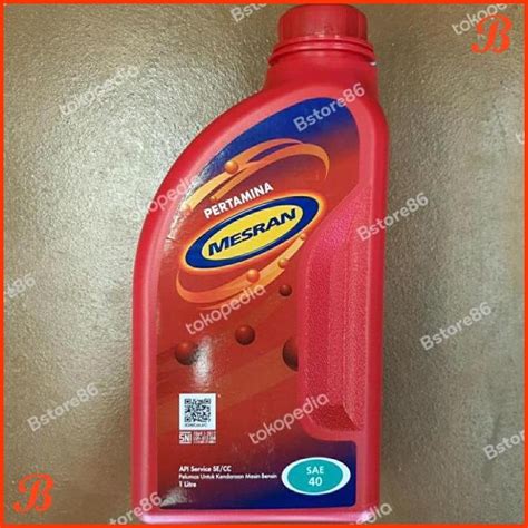 Jual 1 BOTOL OLI MESIN PERTAMINA MESRAN SAE 40 1 LITER BT6 Shopee