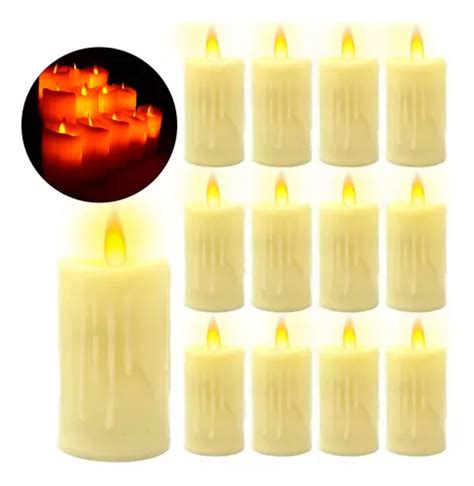 Velas Led Mbar Parpadeantes Cm Para Decorar Fiestas Meses Sin