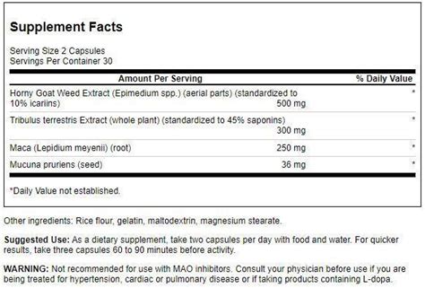 Swanson Horny Goat Weed Complex 60 Capsules EBay