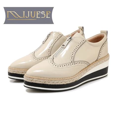 DISCOUNT MLJUESE Women Pumps Autumn Spring Cow Leather Brogue Style