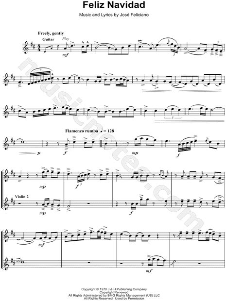 Lindsey Stirling Feliz Navidad Violin Duet Sheet Music In D Major Download And Print Sku