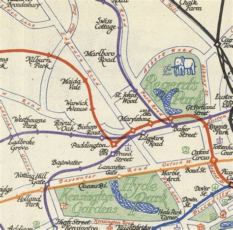 Rare Old London Underground Tube Map, 1928 - Covent Garden, Piccadilly ...