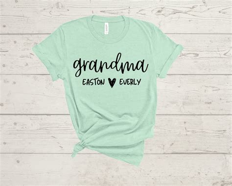 Custom Grandma Shirt With Grandkids Names Personalized Etsy