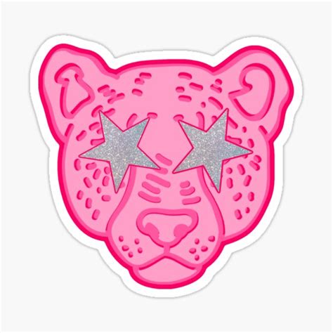 "star eye cheetah - pink" Sticker for Sale by juliasantos5 | Redbubble