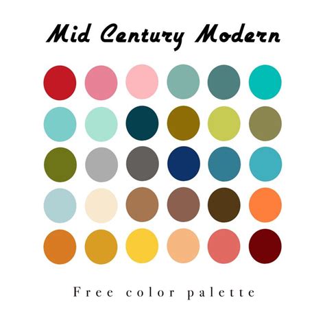 The Cover Art For Mid Century Modern S Free Color Palette Which Is