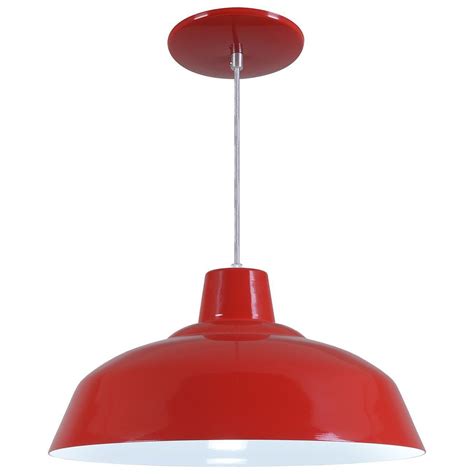 Pendente Retrô 34cm Luminária Lustre Alumínio Vermelho Rei Da