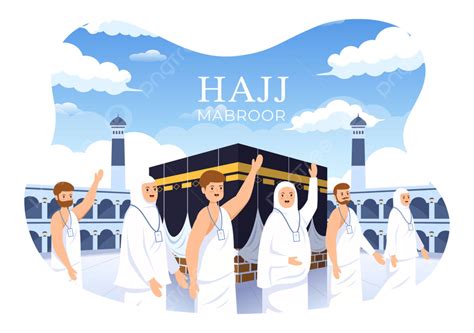 gambar ilustrasi kartun haji  umrah mabroor  karakter