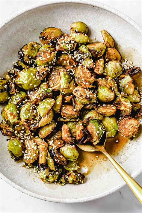 Asian Brussel Sprouts Crispy Maple Soy Glaze I Heart Umami®