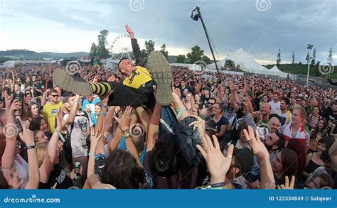 Rock Legend Doing a Crowd Surfing Editorial Stock Image - Image of