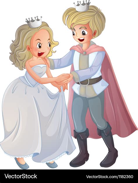 Cartoon prince princess Royalty Free Vector Image