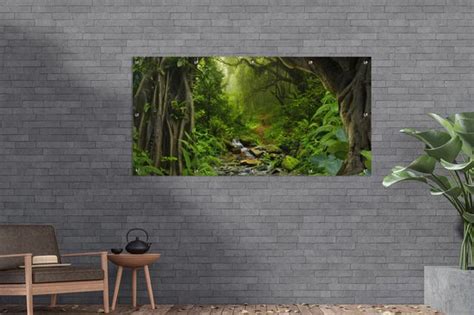 Schuttingposter Natuur Water Jungle Bos Tropisch 200x100 Cm