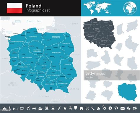 Poland Infographic Map Illustration High Res Vector Graphic Getty Images