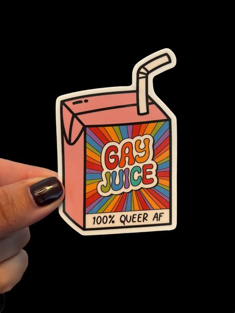 Gay Juice Vinyl Sticker Etsy